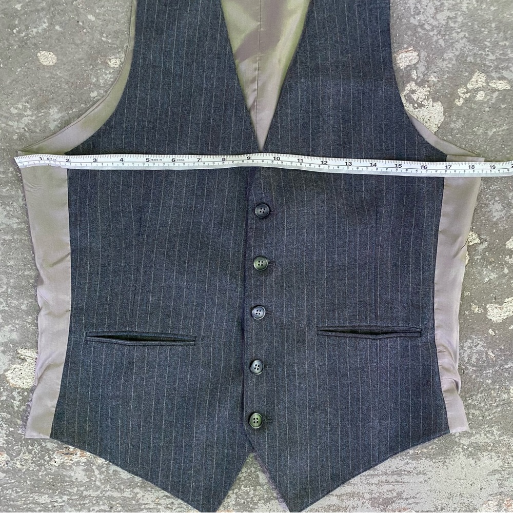 Grey Pinstriped Vest - Picture 9 of 9
